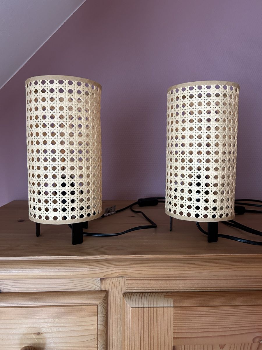 Paire di lampade IKEA in cannage – stile naturale e scandinavo - Image 1