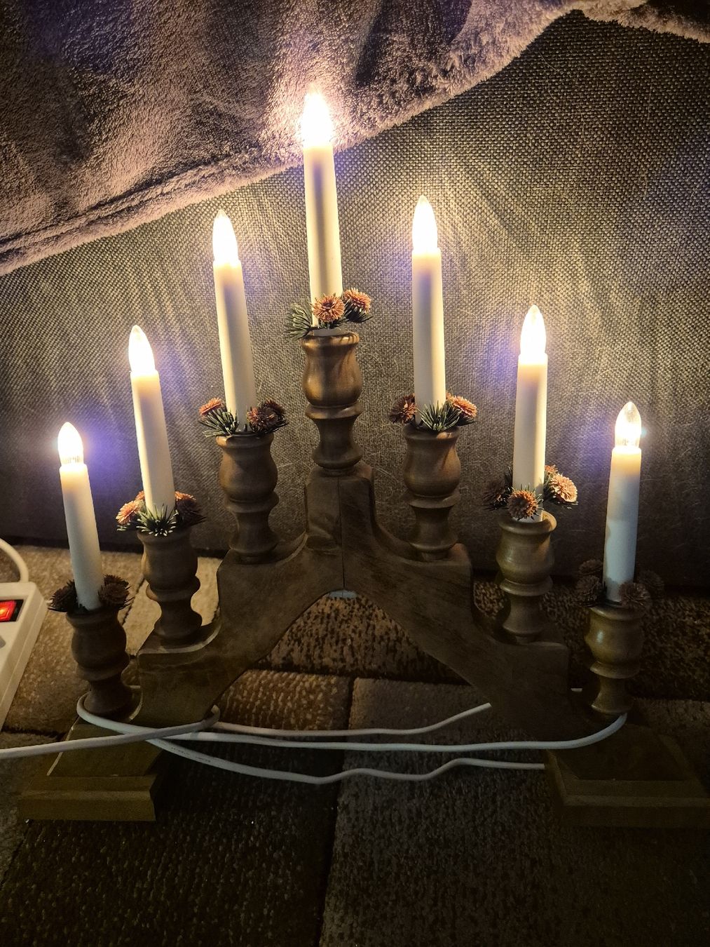 Adventsleuchter in legno, 7 fiamme, vintage, Konst Smide OVP - Image 3