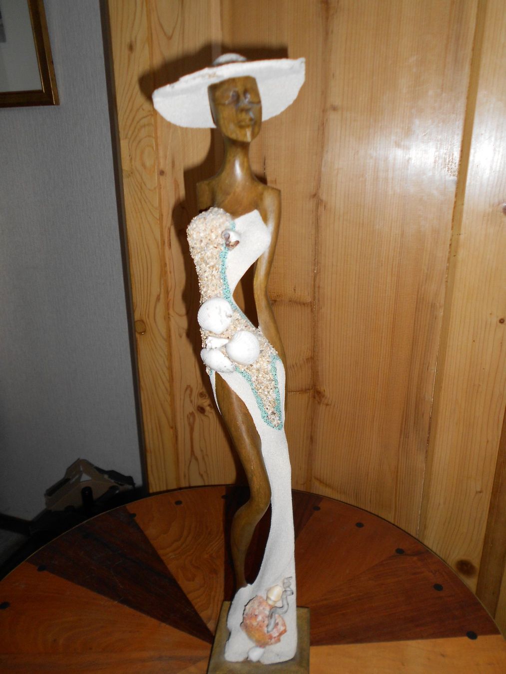Figura decorativa in legno con conchiglie - decorazione estiva, - Image 3