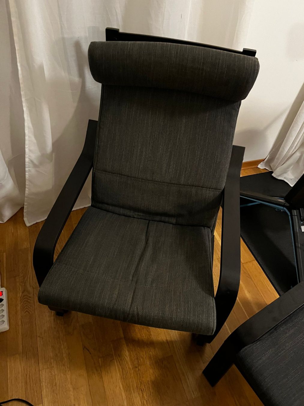 IKEA POÄNG Poltrona, marrone scuro/Hillared antracite - Image 3