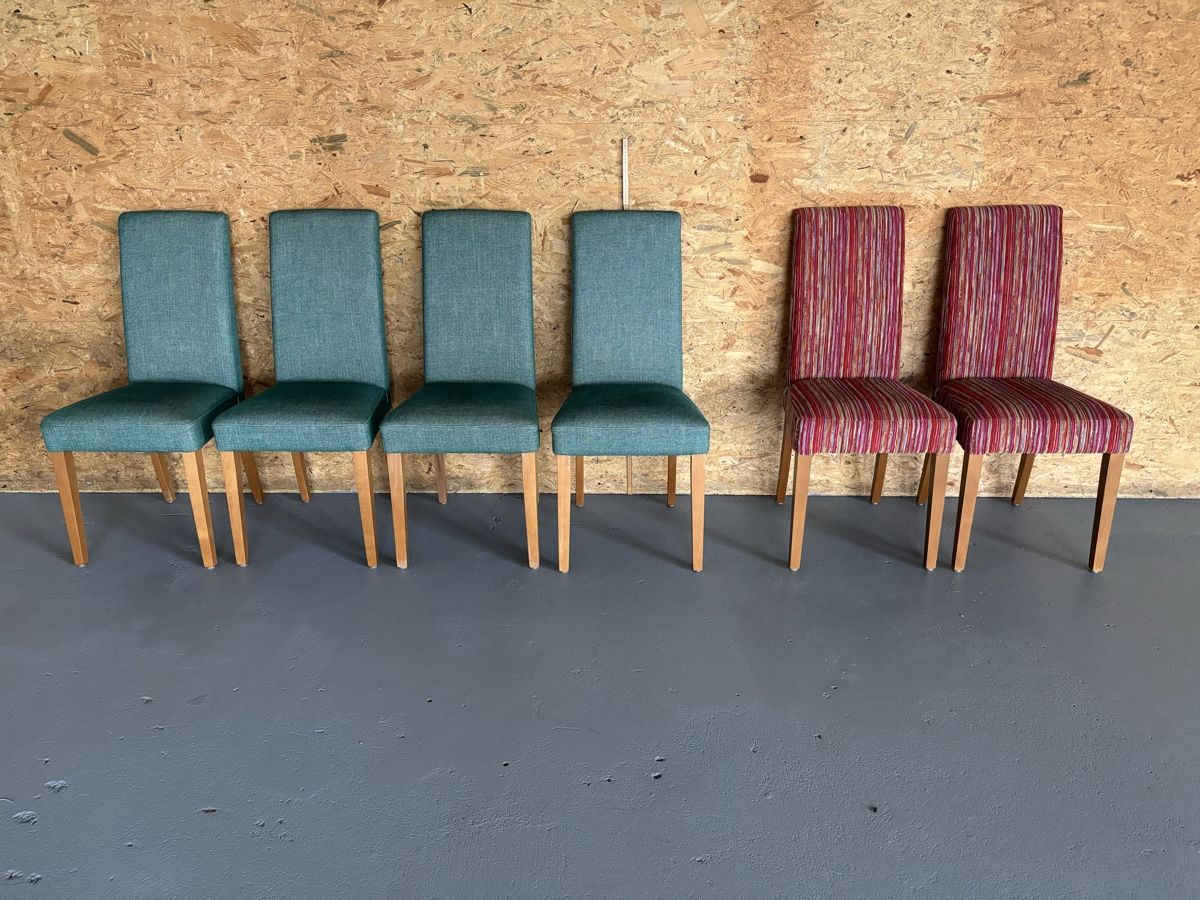 6 pz. Kare Design Chairs, fabric cover, top condition! - Image 1