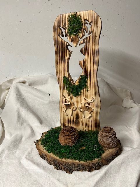 Motivo di decorazione Hirsch in legno fatto da me - Image 2