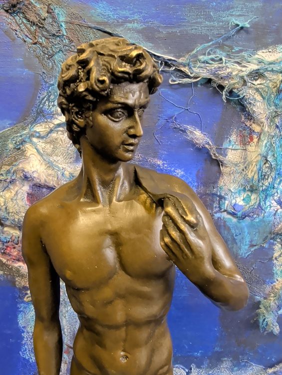 TOP SCULPTURA MARMORATA DAVID BRONZATA DAVID GRANDE E INCREDIBILE - Image 2