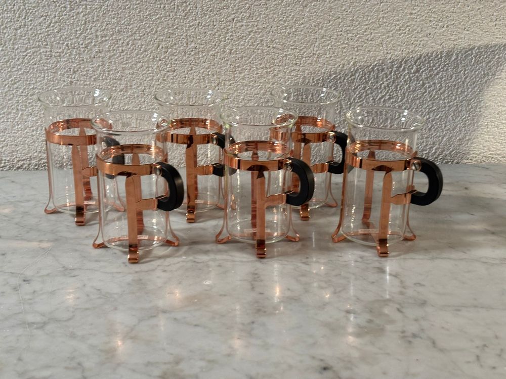 Bodum set di tazze da caffè, 6 pezzi con supporto in rame