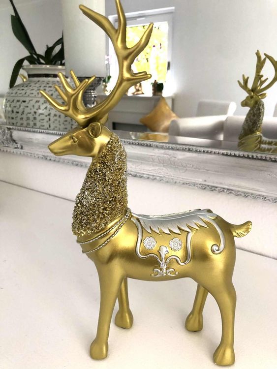 PREZZO SPECIALE PER UN SOLO PRODOTTO ‼️ Decorazione di cervo 🦌 dorato 27 cm - Image 2