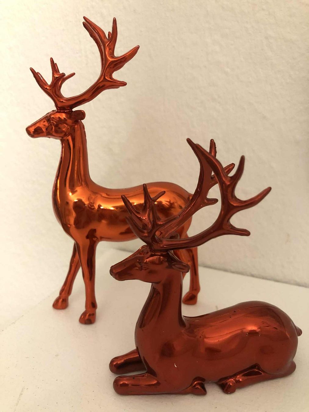 PREZZO SPECIALE ‼️ 2 statue di cervo 🦌 Deko Natale rosso lucido - Image 1