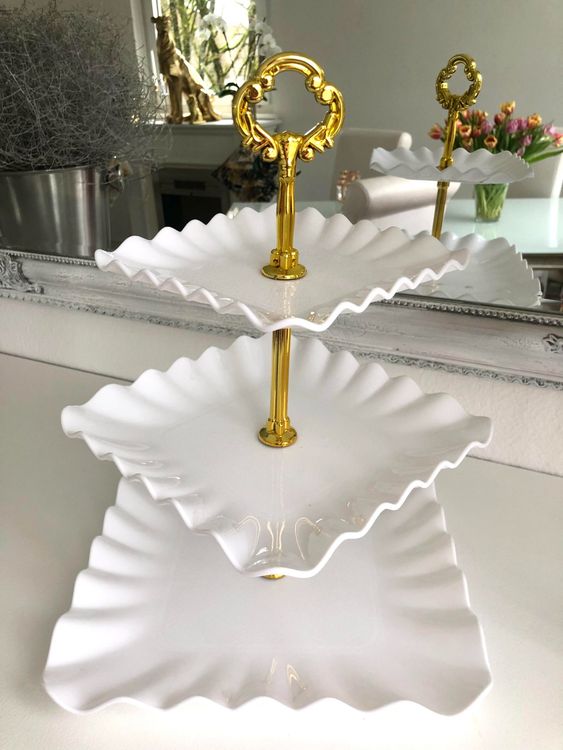Grandi etaggi in bianco - oro nuovo - Image 2