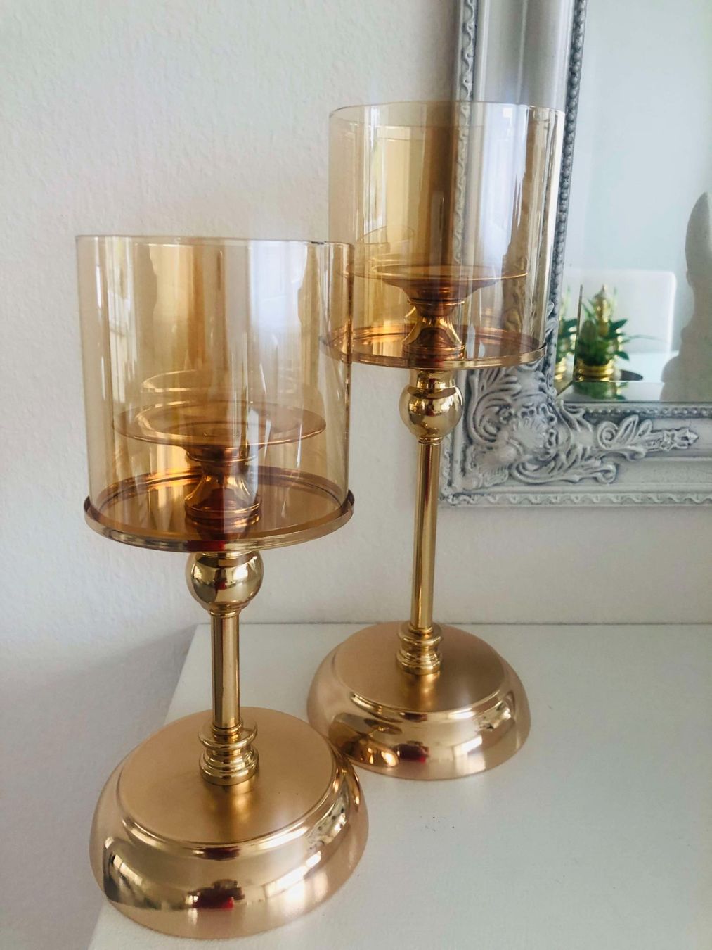 OFFERTA ✔️ 2er SET 🔥 Più grandi portacandele in oro NUOVO - Image 1