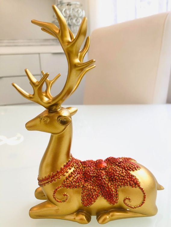 PREZZO SPECIALE PER UN SOLO PRODOTTO ‼️ 🫎 Statua di cervo oro rosso NUOVA