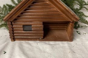Weihnachts-Krippe con LED Rundholz self Made - Image 1