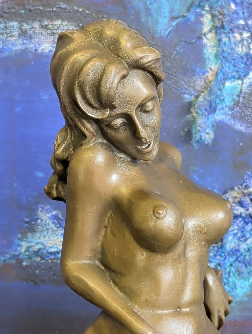 TOP EROTICA DI PREZZO ELEVATO SCULPTURA IN BRONZO LADY IN BAGNO - Image 3