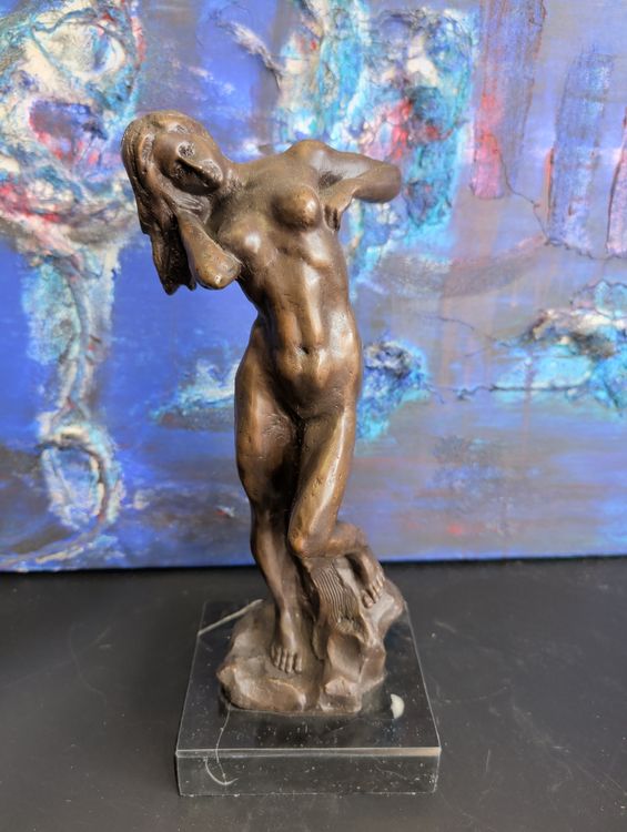 SCULPTURA IN BRONZO EROTICA DONNA FIGURA FEMMINILE FIGURA TOP