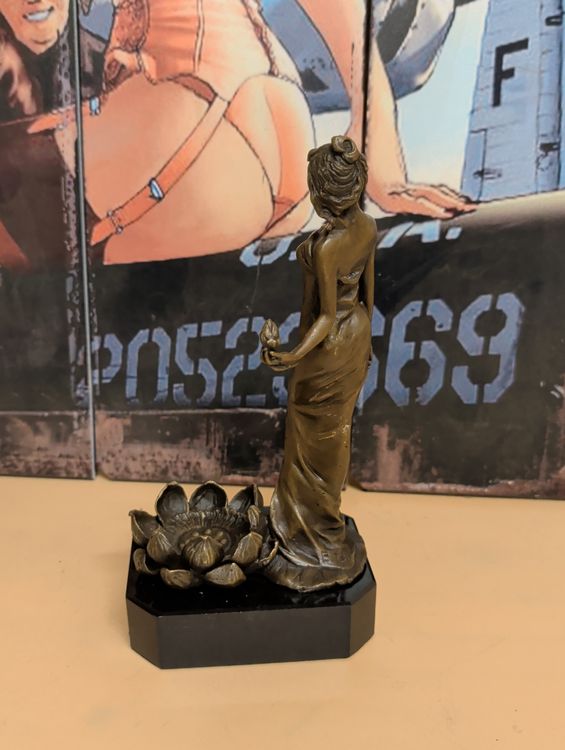 STATUETTA IN BRONZO DONNA GIOVANI COME CANDELARE TOP BRONZO - Image 2