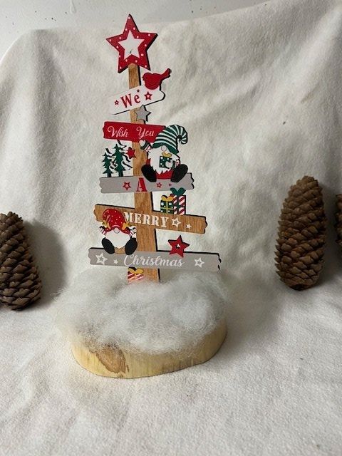 Marry Christmas legno deco su un disco di albero - Image 1