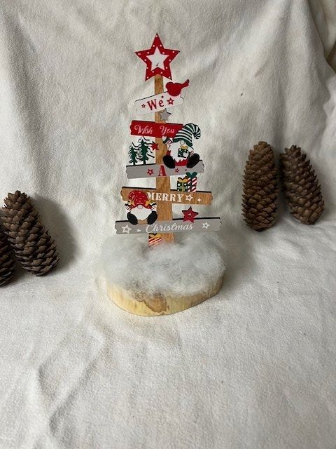 Marry Christmas legno deco su un disco di albero - Image 3