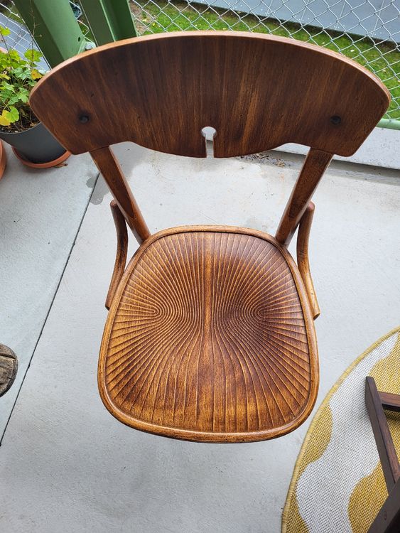 Sedia in legno antico, sedia per imbianchini, ottimo stato, 3 pz - Image 2
