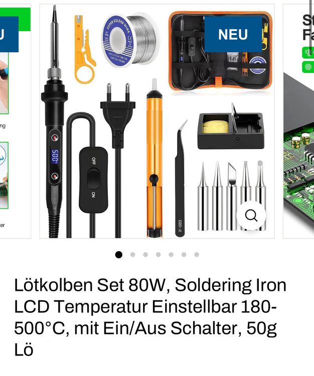 Nuovo set di saldatura da 80 W con display LCD, regolabile da 180-500 °C
