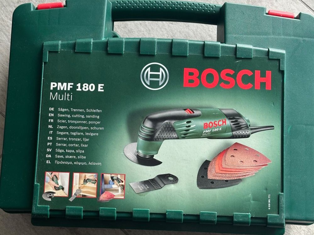 Bosch PMF 180 E multi-tool in a case