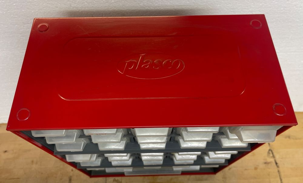 plasco piccolo armadio in metallo con 38 cassetti in plastica - Image 2