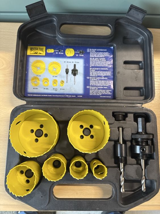 Set di seghe per fori - giallo, completo per legno e altro ancora!