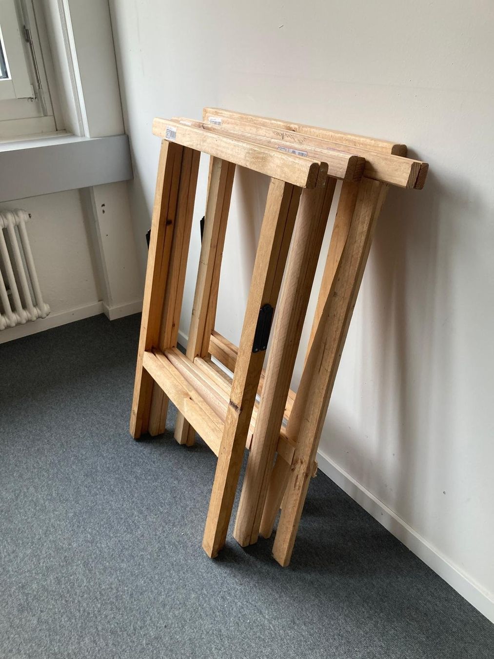 3 alti fornelli in legno / fornelli pieghevoli / fornelli da pittura (diverse difettosità) - Image 1