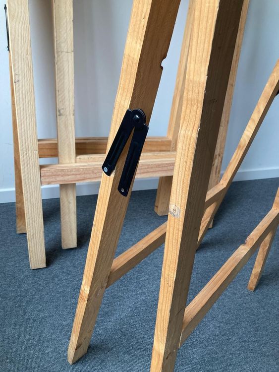 3 alti fornelli in legno / fornelli pieghevoli / fornelli da pittura (diverse difettosità) - Image 2