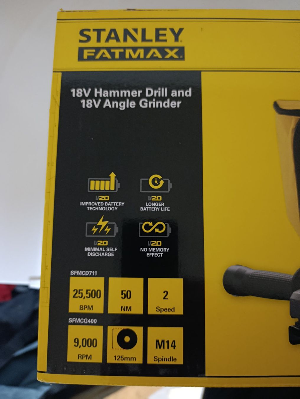Stanley Fatmax V20, Trapano-avvitatore + smerigliatrice, 18V nuovo! - Image 3