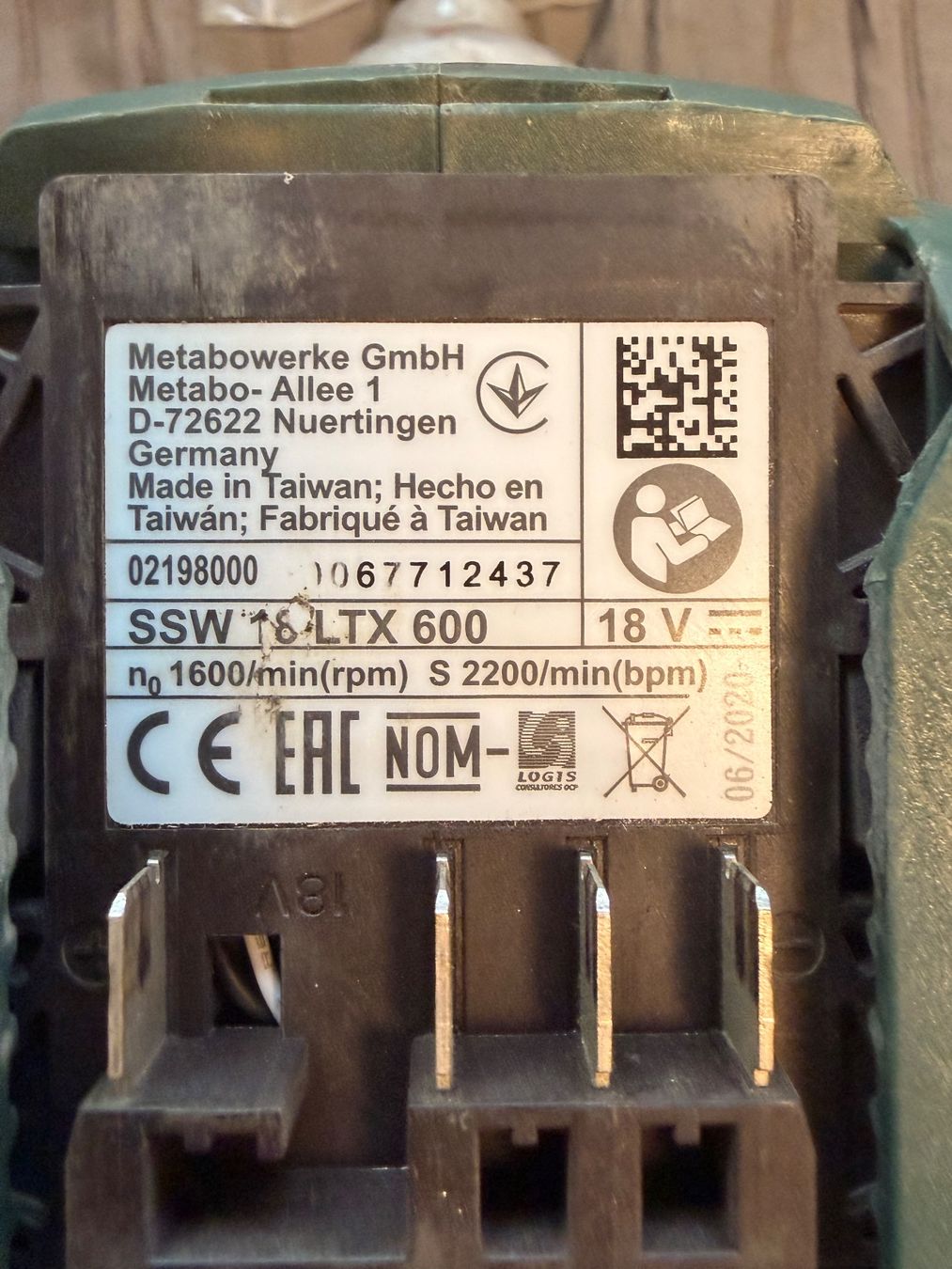 Metabo SSW 18 LTX 600 batteria avvitatore a percussione CAS System - Image 3