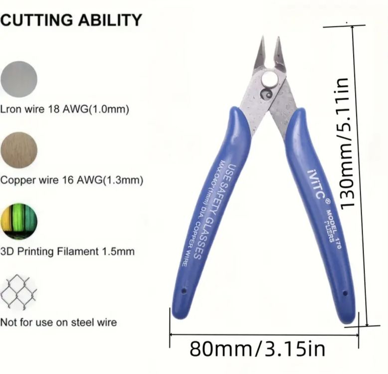 Mini-Taglierina laterale, per elettronica, cavi e stampa 3D – Nuova