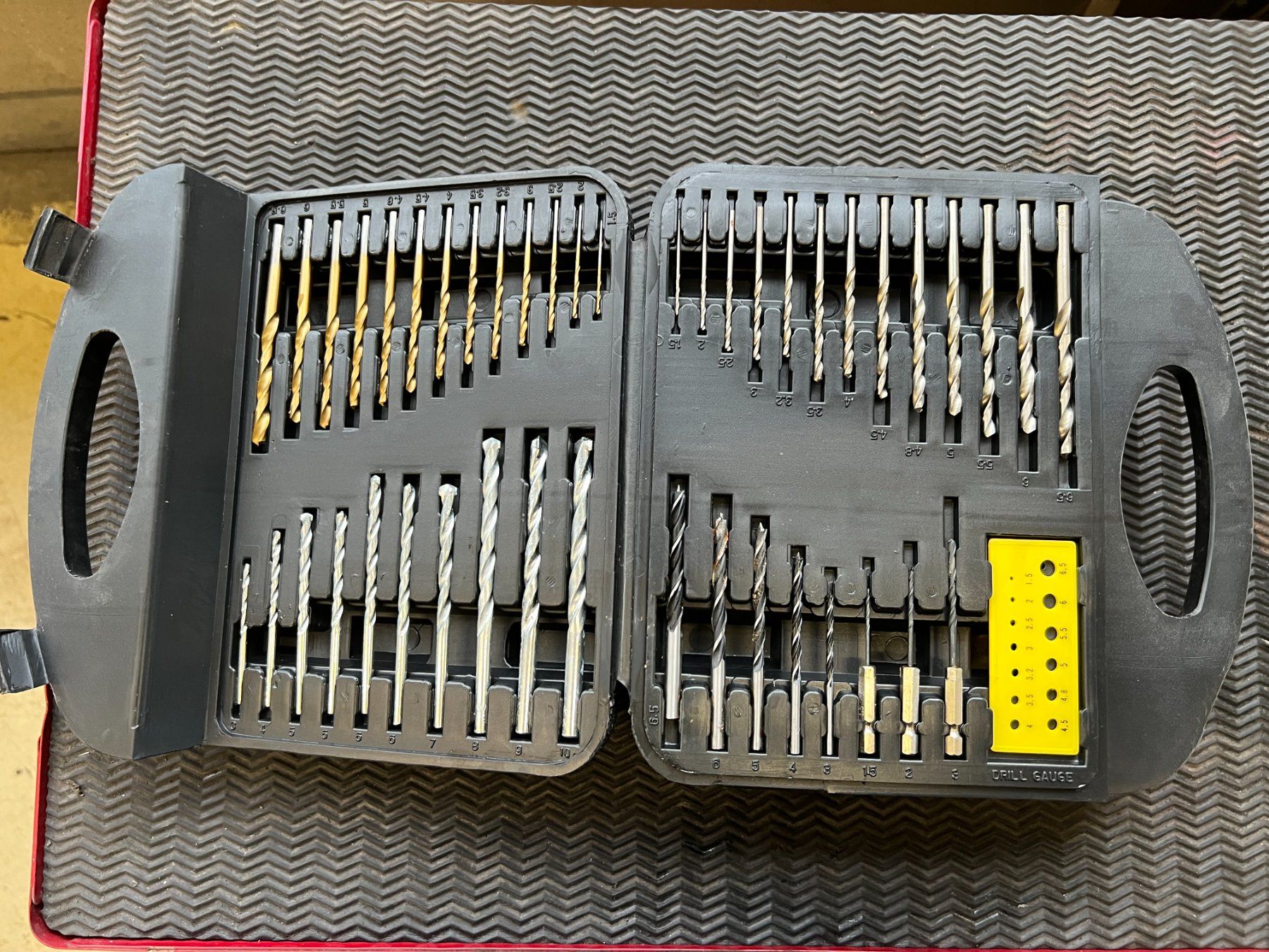 Set di punta HSS metallo legno valigetta punta a spirale Drill Gauge - Image 1