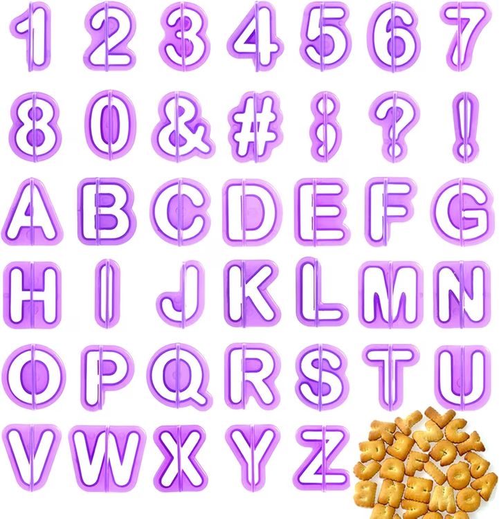 Stamper alfabeto e numeri, 40 pezzi.
