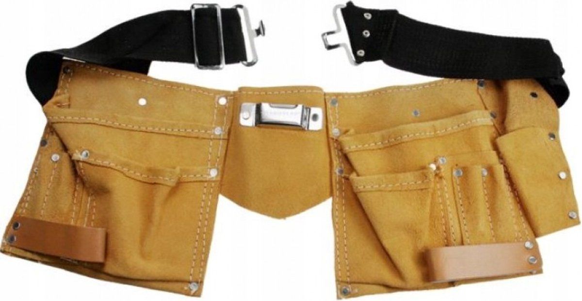 Cinghia per utensili in pelle per professionisti con 10 tasche - Image 1