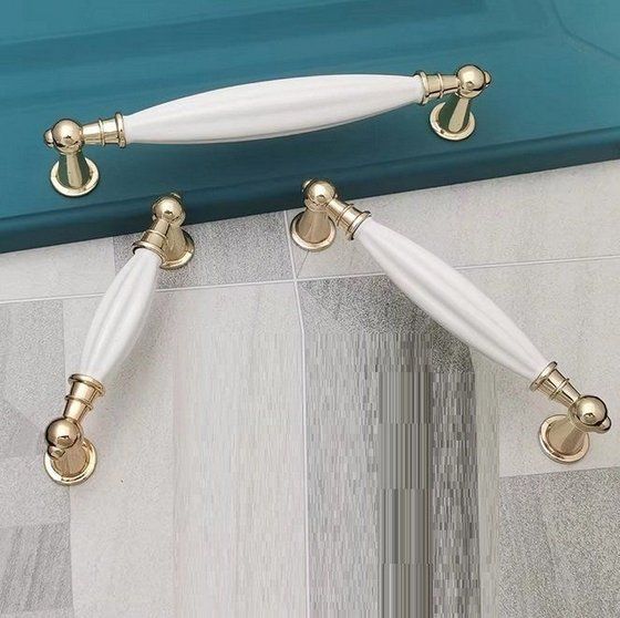 10x impugnatura in ceramica bianca per la cucina