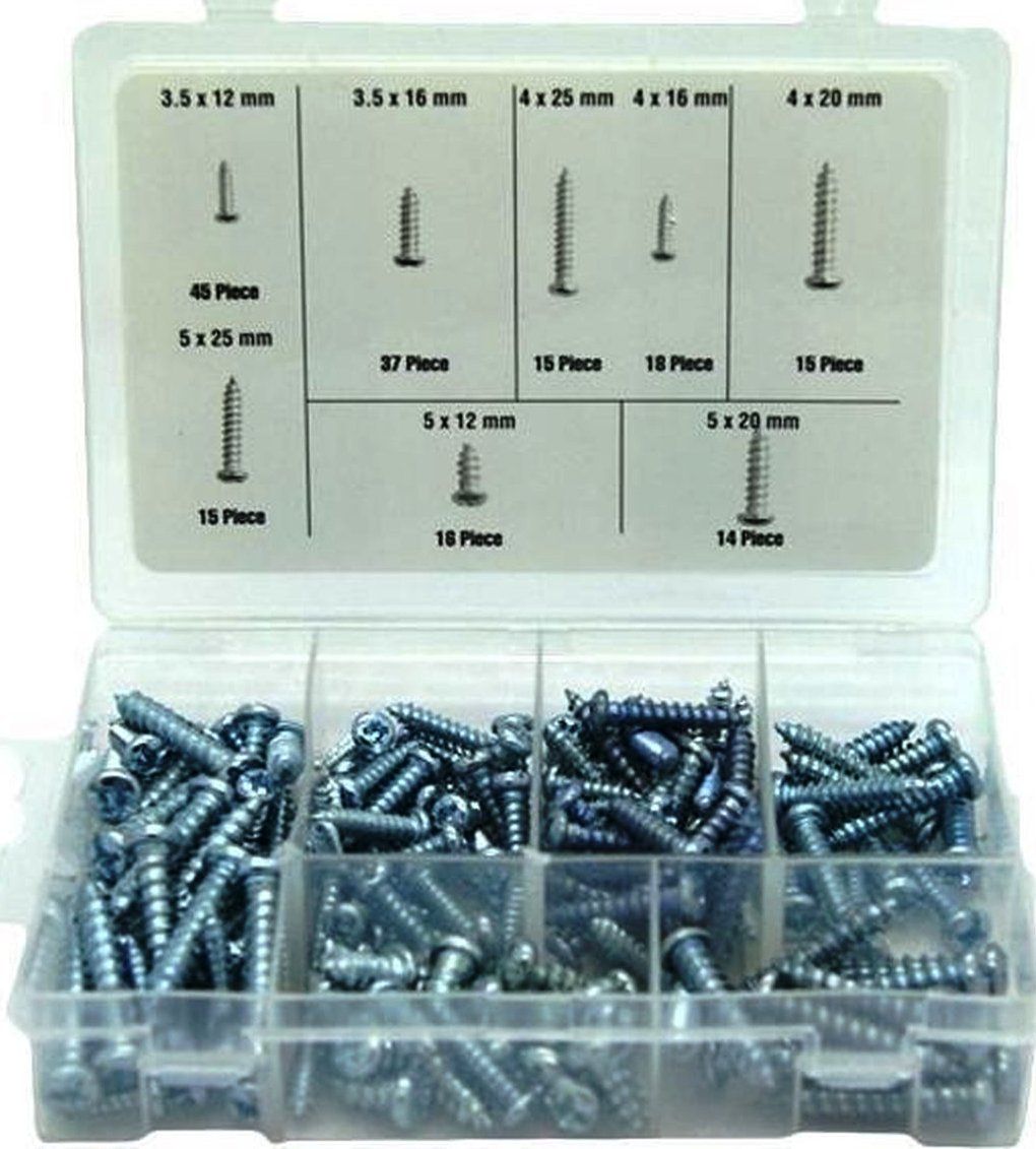 Assortimento di viti per lamiera 175 pezzi - Image 1