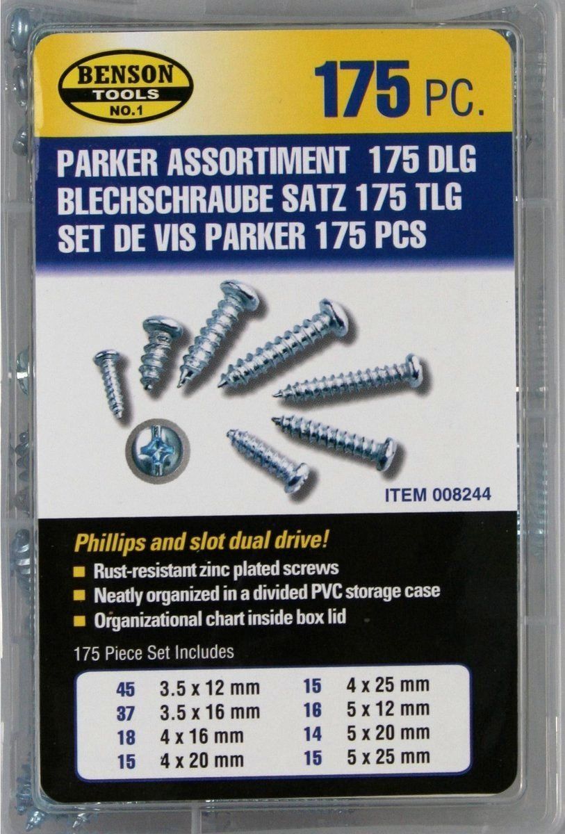 Assortimento di viti per lamiera 175 pezzi - Image 3