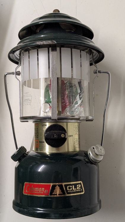 Coleman CL2 lampada da tavolo, ottimo stato, incl. un calzino per la fiamma