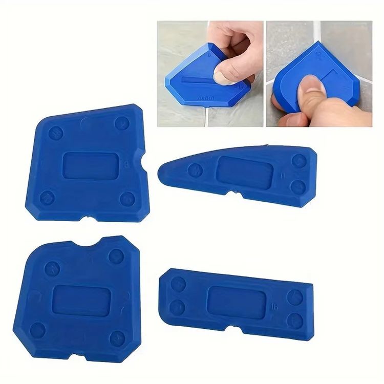 4er SET Kitt Spachtel Gomma per smussatura Gomma per smussatura Fugenspachtel