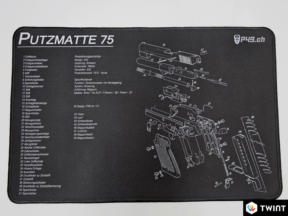 Tappeto per la pulizia e lo smontaggio SIG P75 / P220