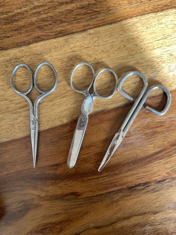 Vecchio set di forbici/stizzu, 3 forbici in un astuccio, ottimo stato - Image 2