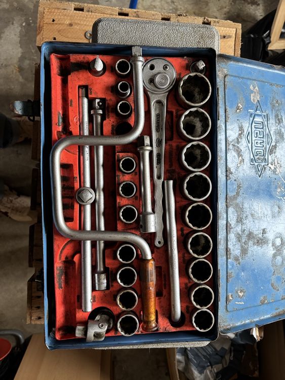 Originale DREU valigetta per utensili, vintage, ottimo stato!