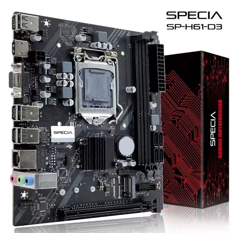 Specia LGA 1155 Motherboard H61 2/3 Gen DDR3 M.2 NVME *nuovo*