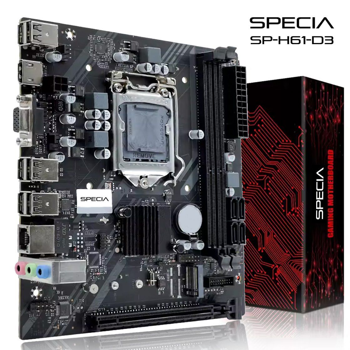 Specia LGA 1155 Motherboard H61 2/3 Gen DDR3 M.2 NVME *nuovo* - Image 1