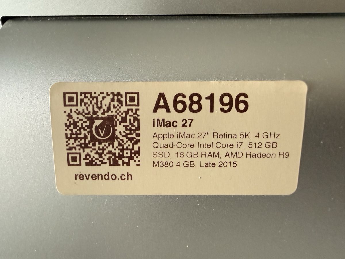 DEFEKT: iMac 27" Retina 5K, 2015, Intel Core i7, 16GB RAM - Image 3