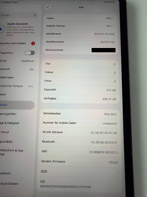 iPad Pro 11" (2018) WiFi+Cellular (4G), 512GB, spazio grigio - Image 3