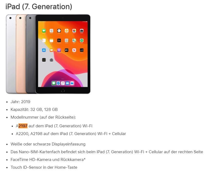 iPad 7gen 128 GB WIFI bianco Modello A2197 - Image 3