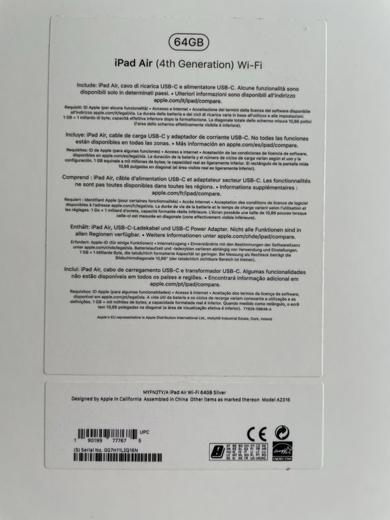 GELEGENHEIT- iPad Air WiFi (4th Gen) argento 64GB Top Condition - Image 2
