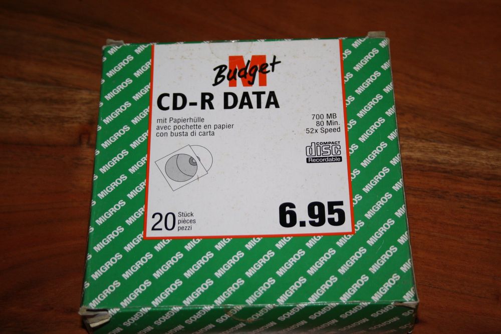 Migros Budget CD-R Data 700MB, 80Min - 20 Stk. OVP