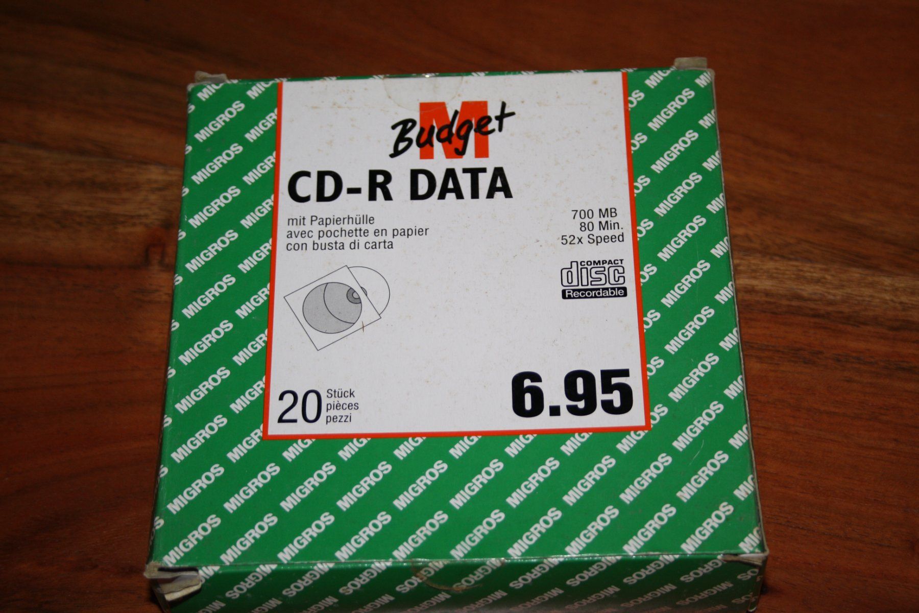 Migros Budget CD-R Data 700MB, 80Min - 20 Stk. OVP - Image 1