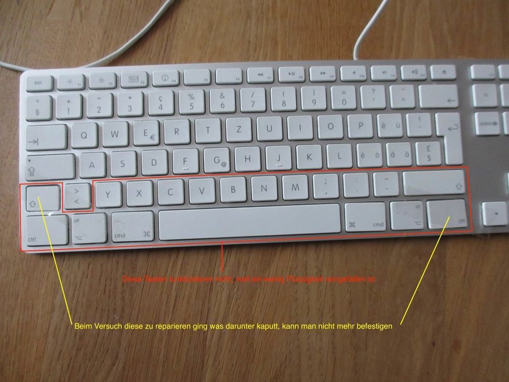 Apple Magic Keyboard con cavo - A1243, argento - difettoso - Image 2