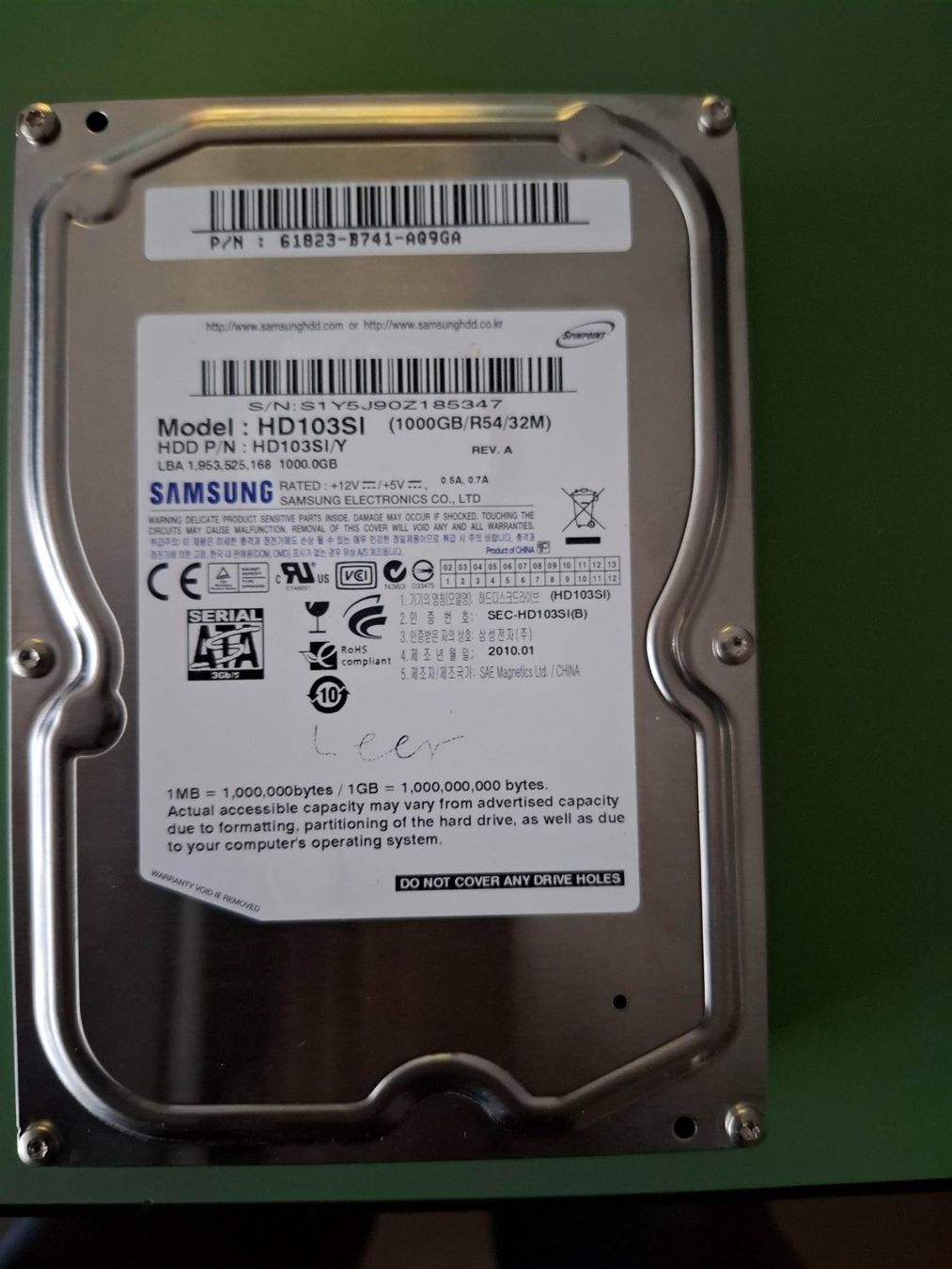 Disco rigido Samsung Modello HD 103SI 1000GB - Image 1